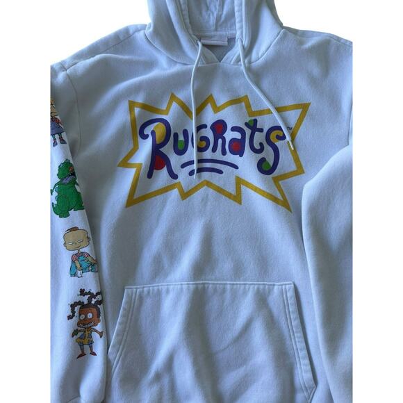 Vintage Nickelodeon Rugrats White Hoodie - Lightweight Pullover - Picture 5 of 7